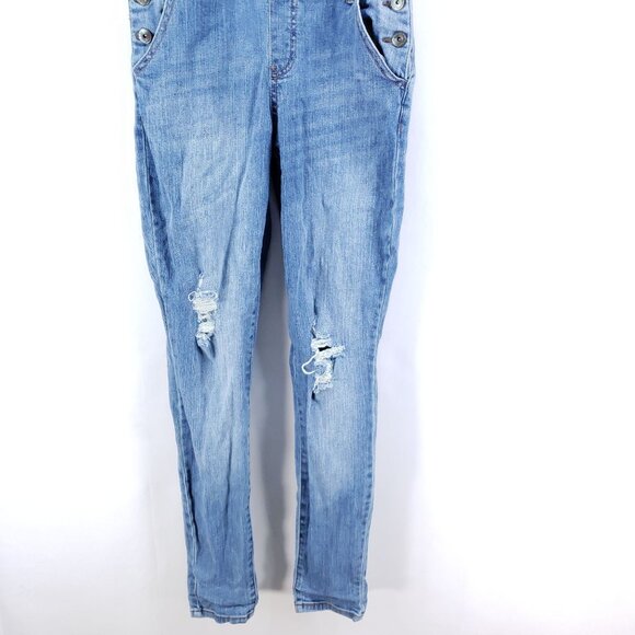 Vanilla Star Fashion Bib Overalls Women's Size Small Destroyed Stretch - Picture 5 of 10